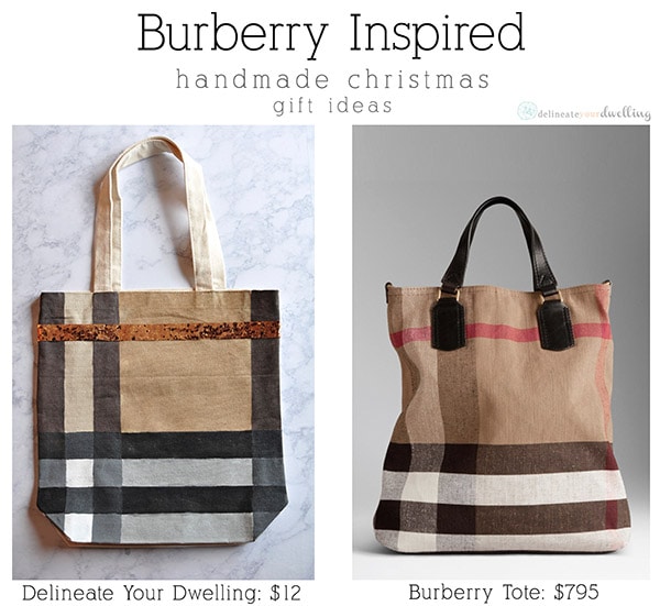 Learn how to make a simple Burberry Inspired Canvas Tote Bag! The perfect inexpensive DIY craft to replace a Burberry canvas weekend tote bag. Delineate Your Dwelling #Burberrytote #Canvastote