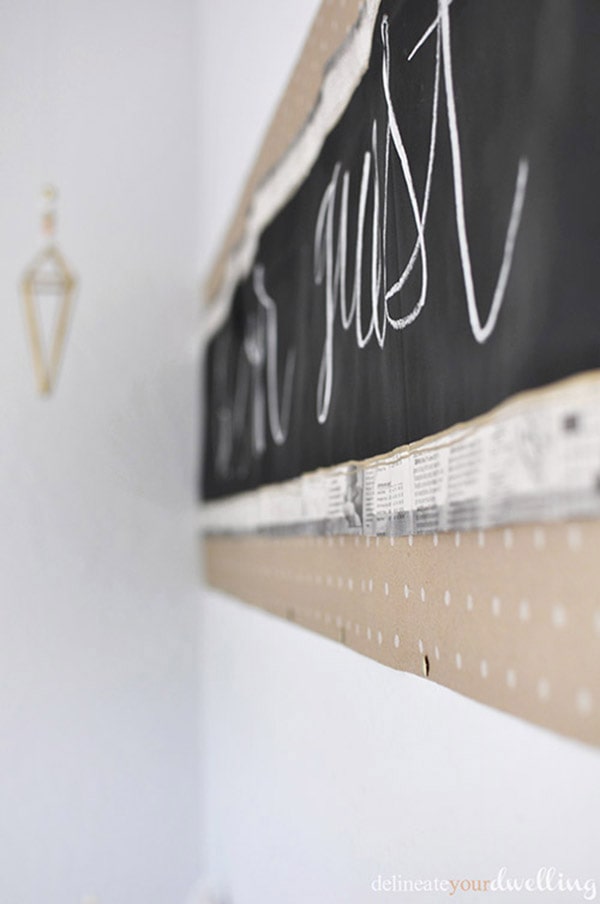 Easy to make DIY Chalkboard Head board! Delineate Your Dwelling