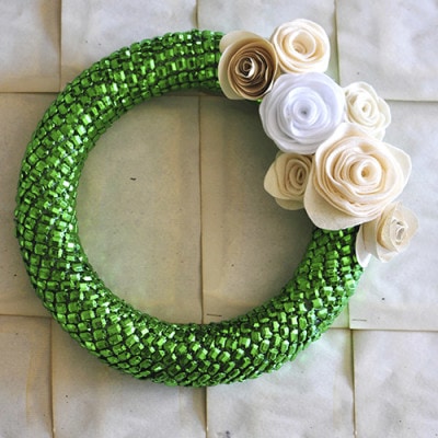 green beaded wreath