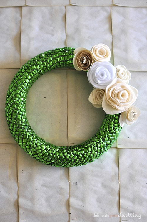 green beaded wreath