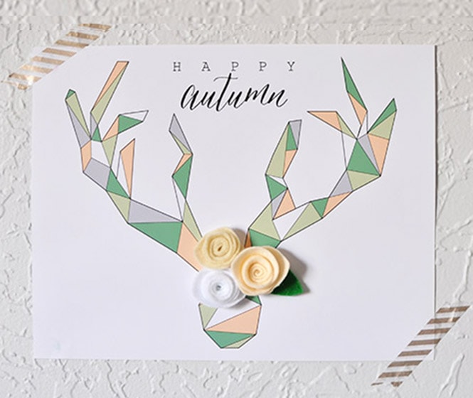 Geometric Deer Antler Printable