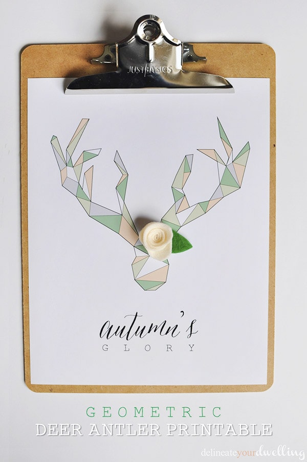 Geometric Deer Antler Printable 