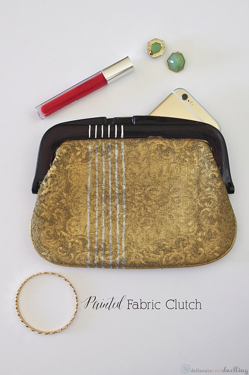 Painted Fabric Clutch