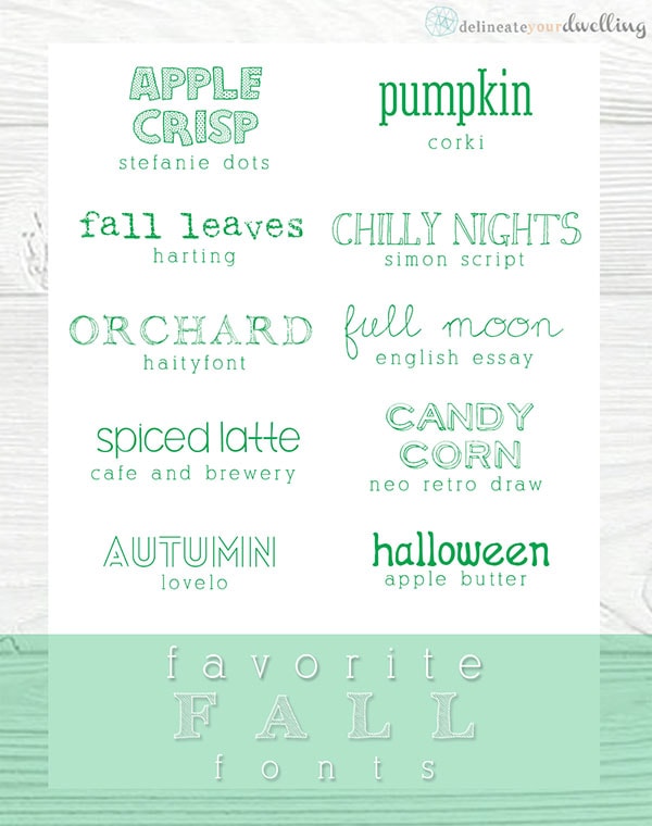 My Favorite Fall fonts