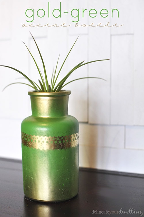 Gold + Green Accent Bottle