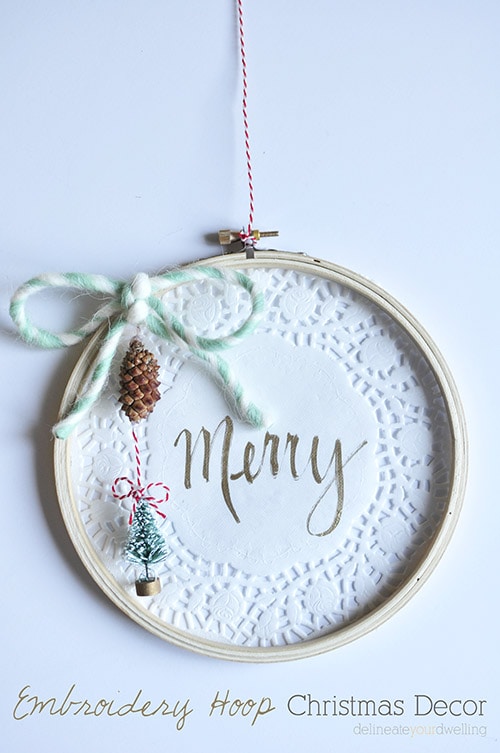 Embroidery Hoop Christmas Decor, Delineateyourdwelling.com