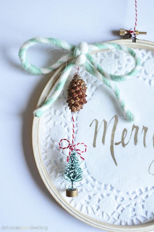 Embroidery Hoop Christmas Wall Decor, Delineateyourdwelling.com