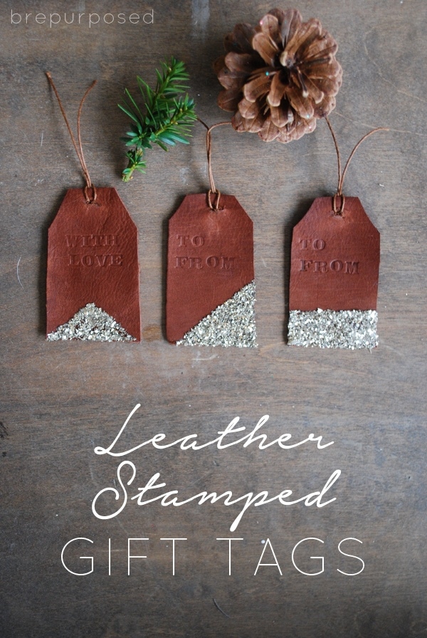 Leather Stamped Gift Tags