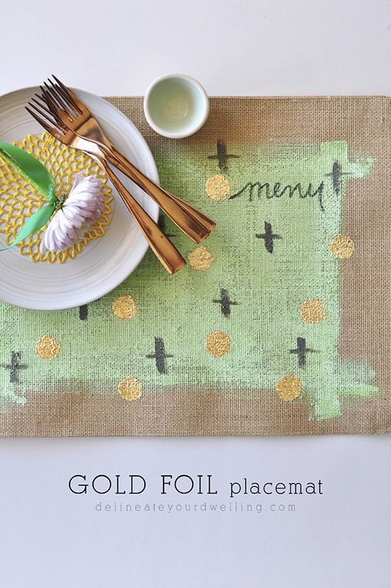 Gold Foil Placemat, Delineateyourdwelling.com