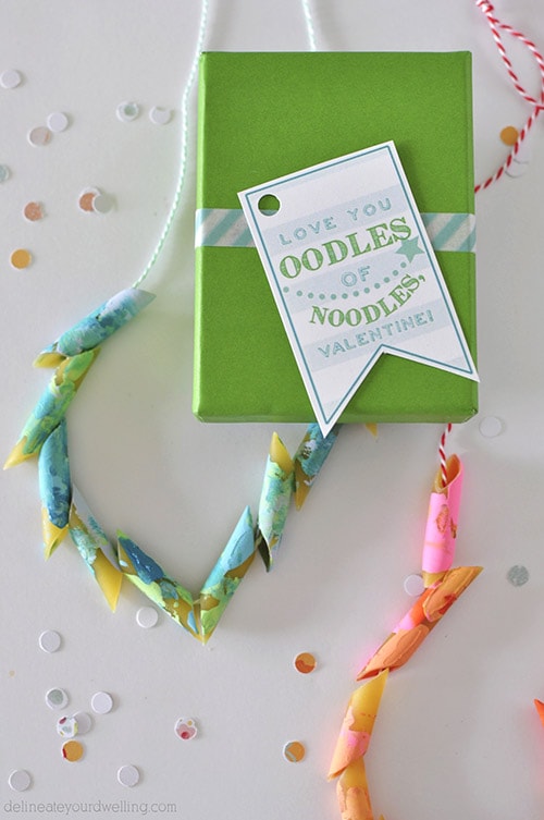 Noodles Valentine's Day Printable  necklace