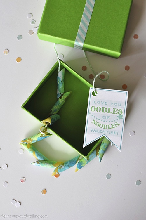 Green Noodle Marbled pasta necklace