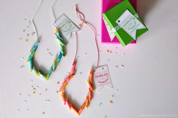 Noodles Valentine's Day Printable pasta necklace