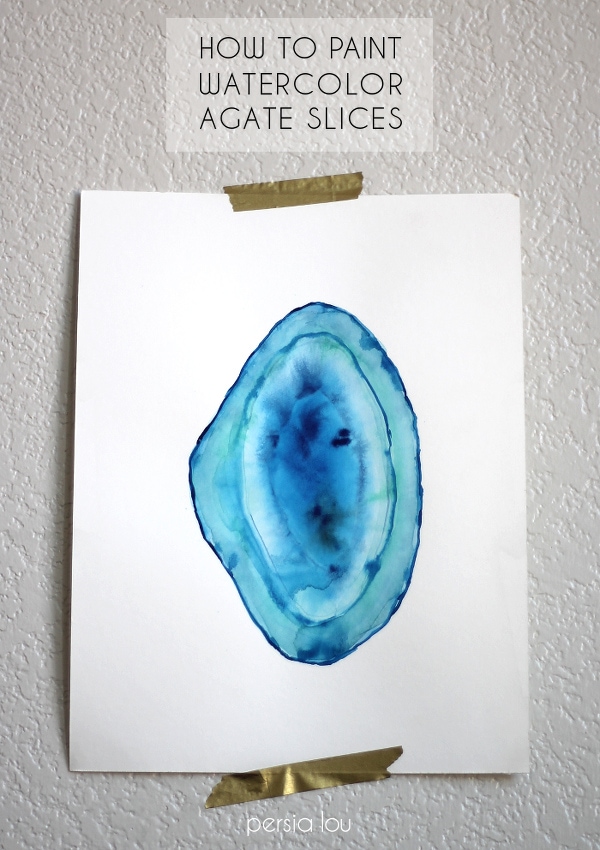 How to Paint Watercolor Agate Slices,  Delineateyourdwelling.com