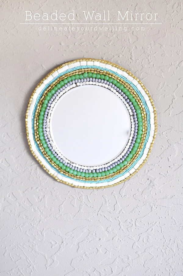 Round Beaded Wall Mirror 