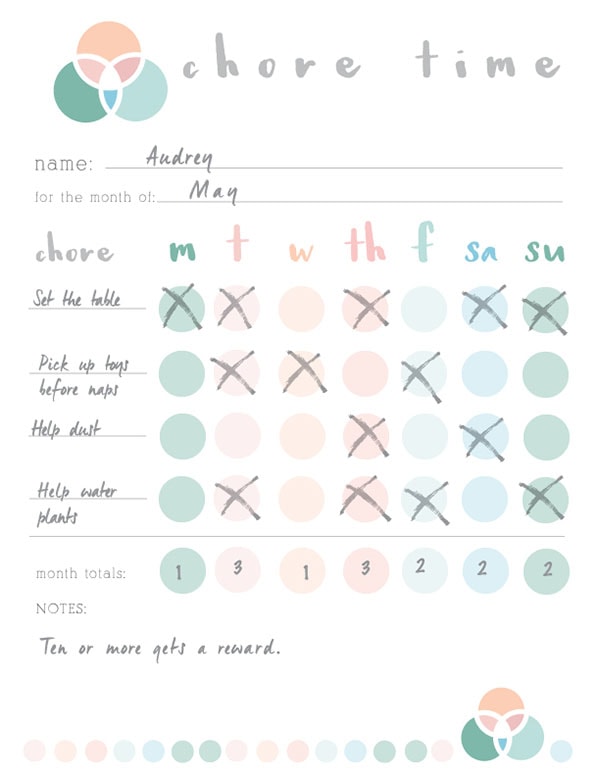 Colorful Chore Chart 