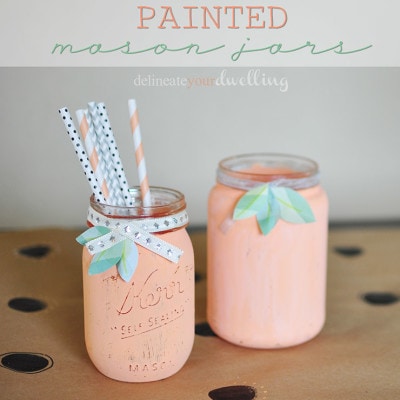 Garden Painted Mason Jars