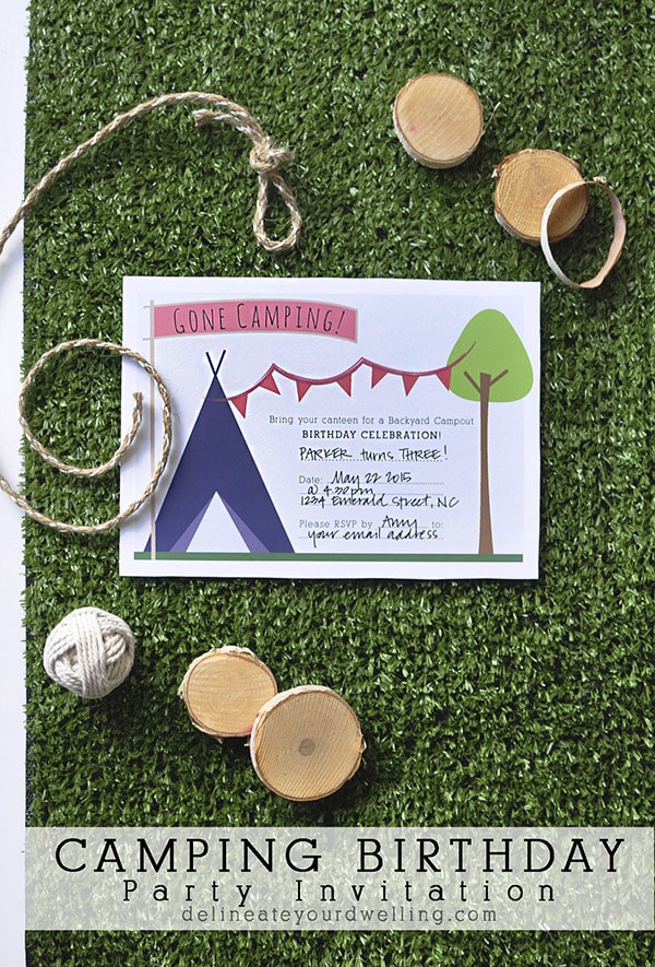 Camping Birthday Party Invitation, Delineateyourdwelling.com