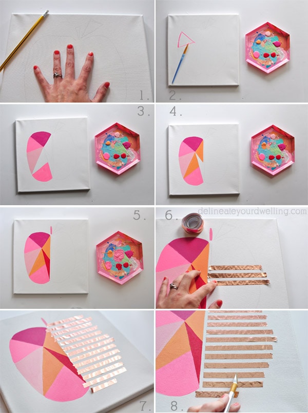 Modern Geometric Peach steps
