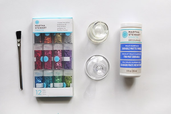 Two Toned Glitter Candle Holder supplies