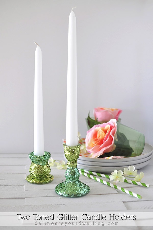 Two Toned Glitter Candle Holder