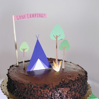 Camping themed Birthday Cake, Delineateyourdwelling.com
