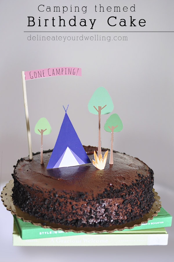 Camping themed Birthday Cake, Delineateyourdwelling.com