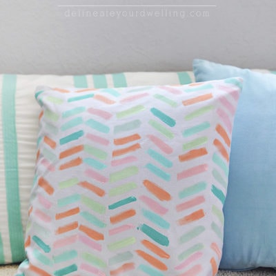 DIY Pastel Painted Pillow Cover