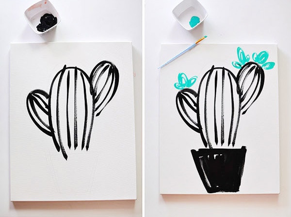 Step by step cactus art work