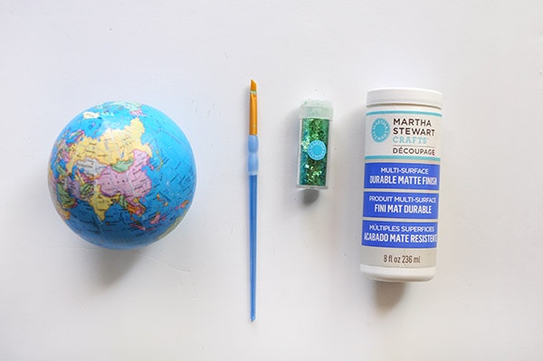 DIY Glitter Globe Mobile supplies