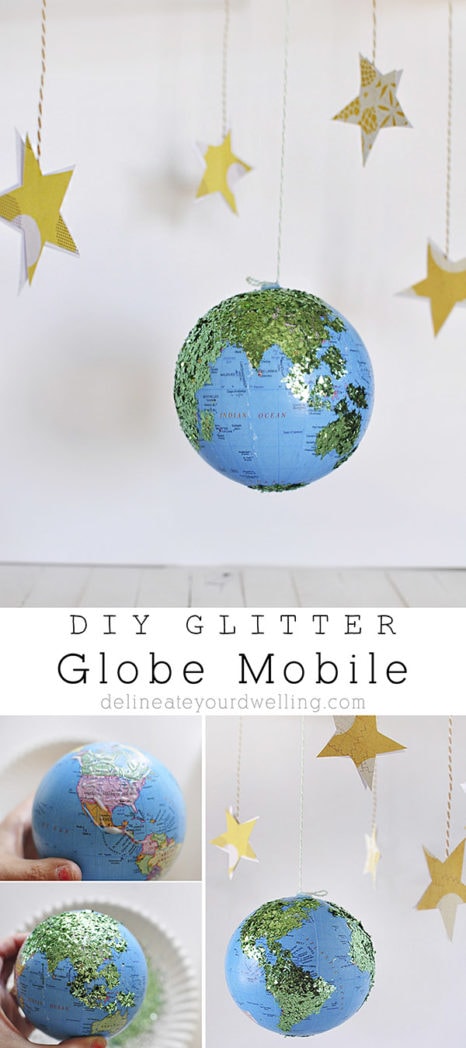 DIY Glitter Globe Mobile, Delineateyourdwelling.com