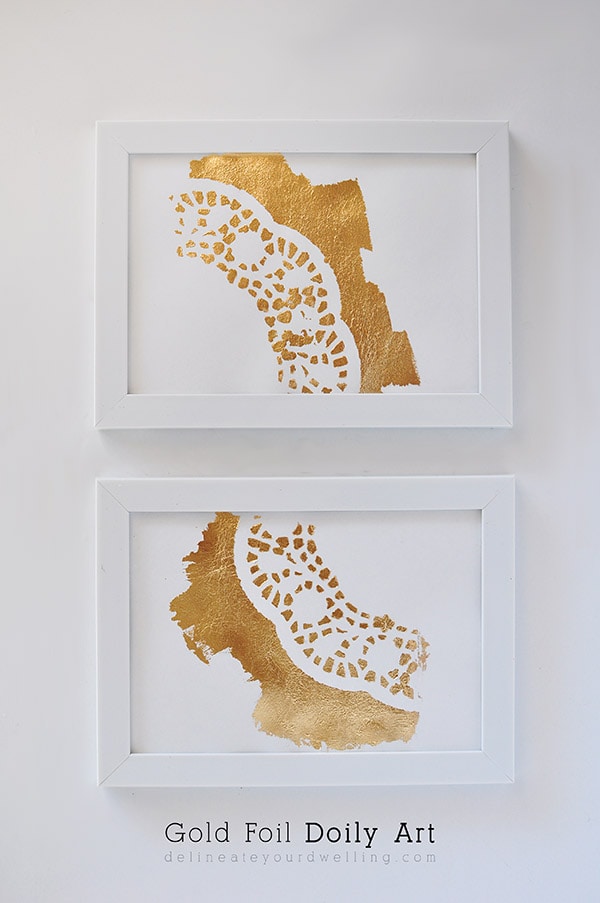 Gold Foil Doily Art, Delineateyourdwelling.com