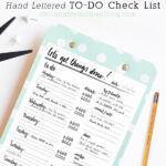 Hand lettered To Do List checklist