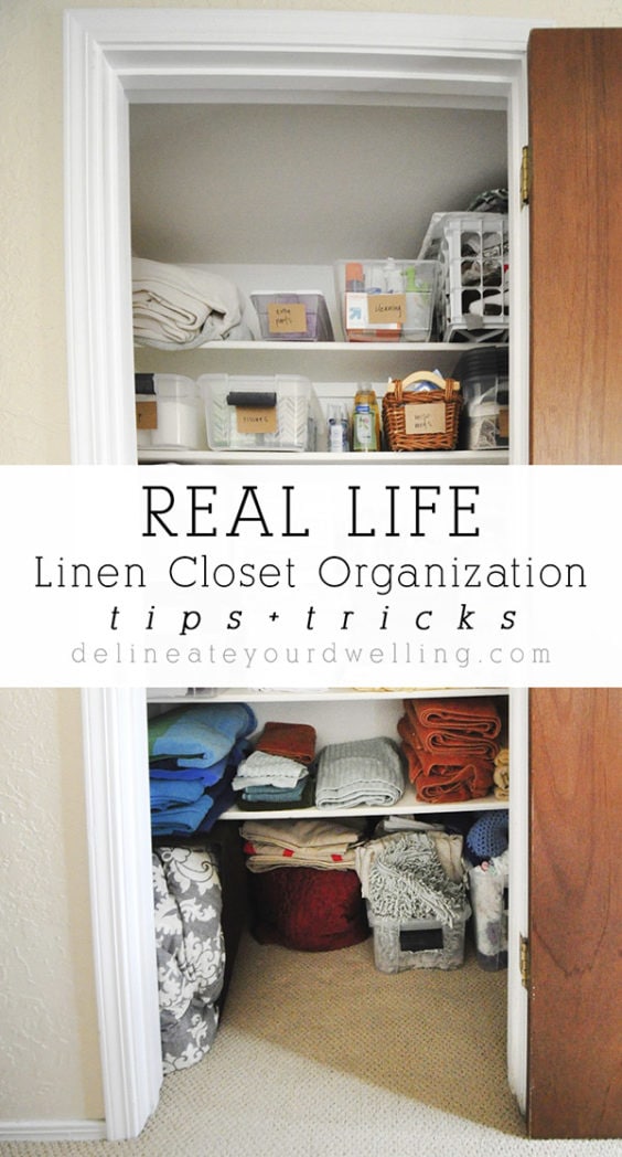 Tips and Tricks Linen Closet Organization, Delineateyourdwelling.com