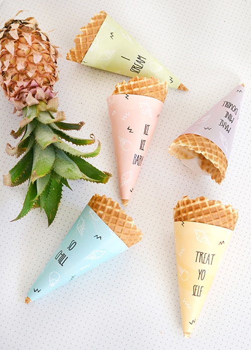 printable ice cream cone wrappers