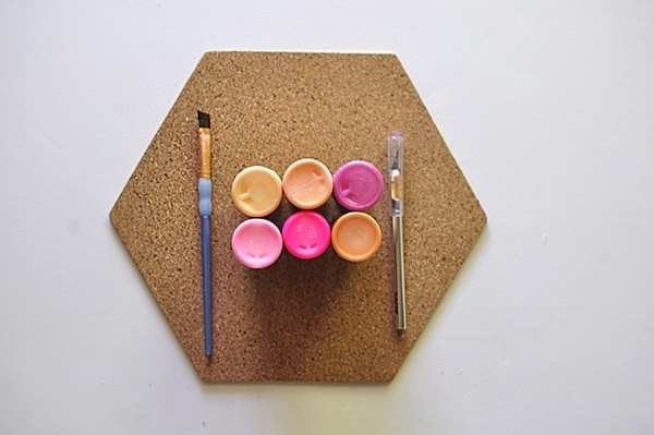 Easy Colorful Corkboard supplies