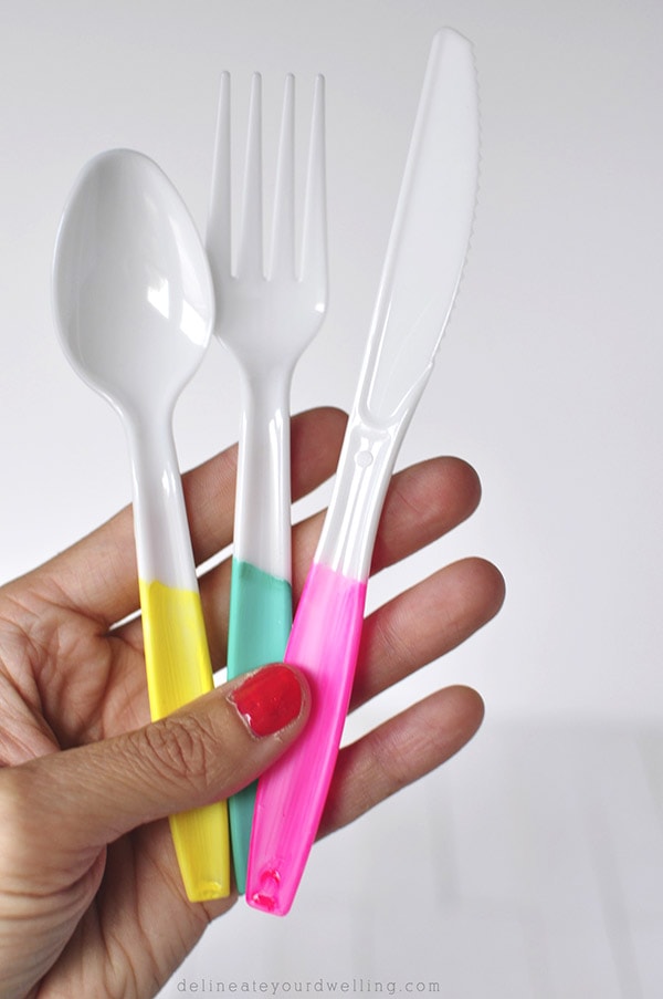 DIY Painted Plastic Flatware