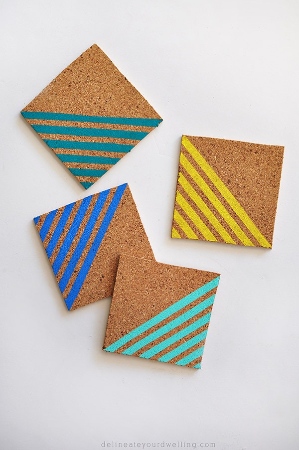 Colorful Striped Coasters, Delineateyourdwelling.com