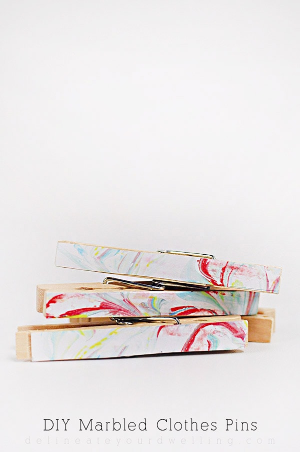 DIY Marbled Clothes Pins