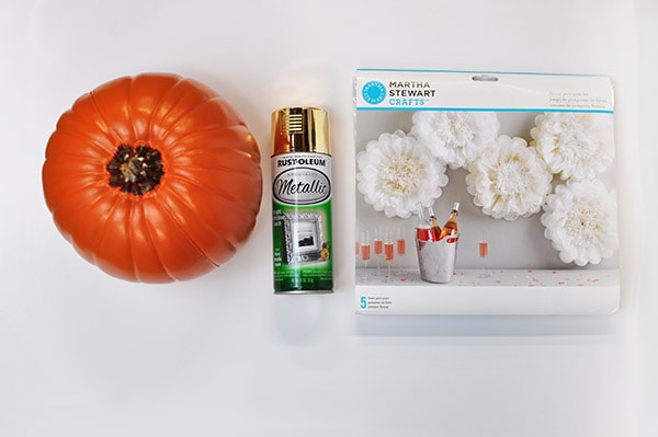 DIY Pom Pom Flower Pumpkin supplies