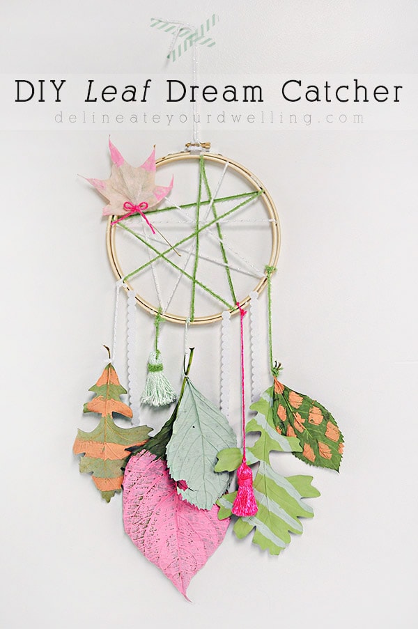 Easy Fall craft, DIY Leaf Dream Catcher - Delineate Your Dwelling