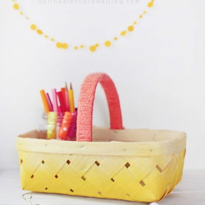 DIY Yellow Ombre Basket