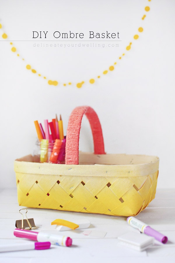 DIY Yellow Ombre Basket