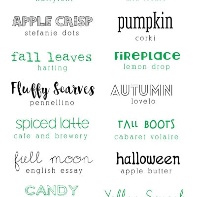 Favorite Fall Fonts