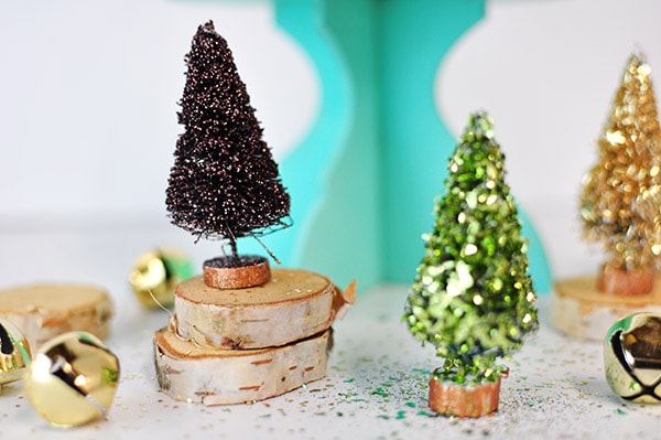 Glitter Bottle Brush Trees