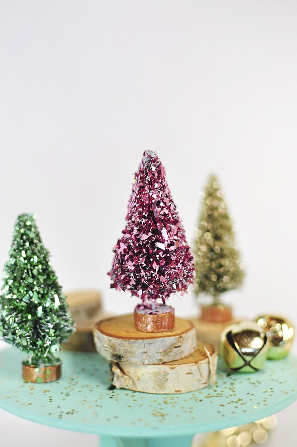 Glitter Bottle Brush Trees, Delineateyourdwelling.com