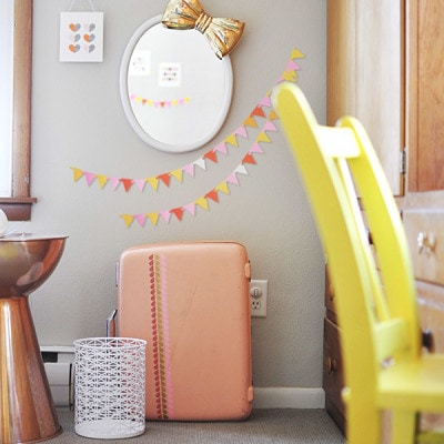 Peach, Pink and yellow little girl's bedroom