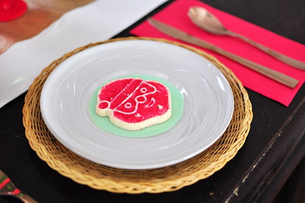 Red Sprinkle Santa Cookie Plate