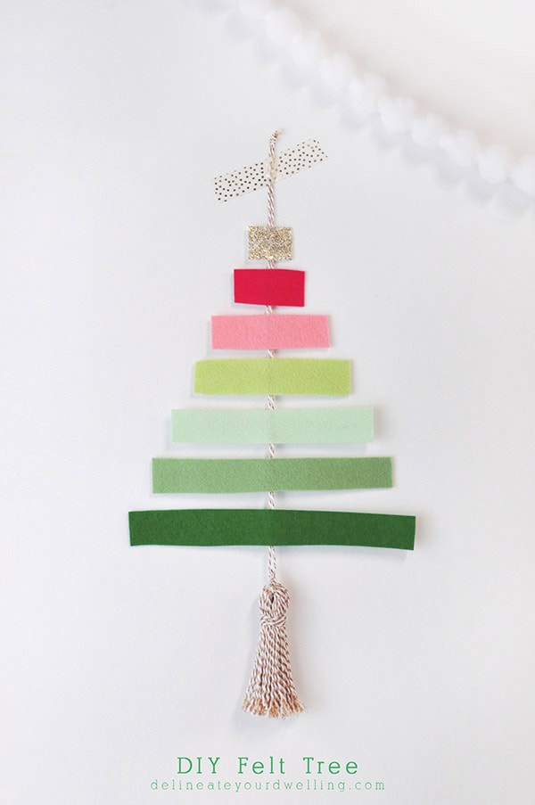 DIY Felt Tree - Colorful Christmas, Delineateyourdwelling.com