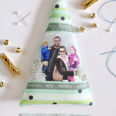 Fabric Newsletter Ornament - Colorful Christmas, Delineateyourdwelling.com