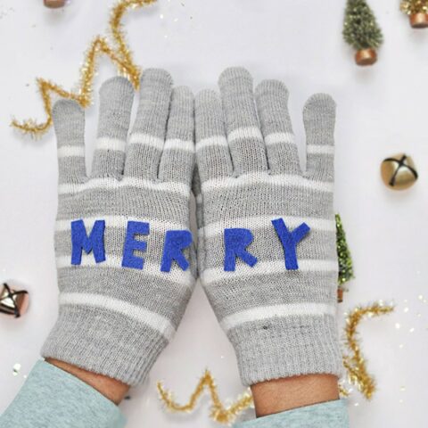 Merry Felt Mittens - Colorful Christmas, Delineateyourdwelling.com